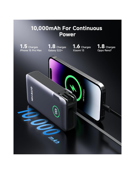 Banco de Energía 10000mAh Gitryin Type-C 12 en 1 Carga Rápida