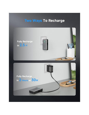 Banco de Energía 10000mAh Gitryin Type-C 12 en 1 Carga Rápida