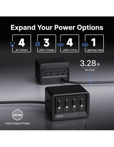 Banco de Energía 10000mAh Gitryin Type-C 12 en 1 Carga Rápida