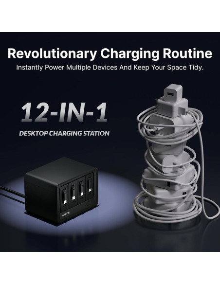 Banco de Energía 10000mAh Gitryin Type-C 12 en 1 Carga Rápida