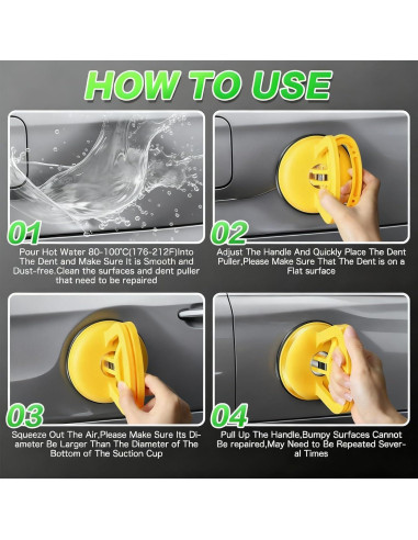 Kit de Reparación de Abolladuras PWOOTEIY 3 Piezas 2025