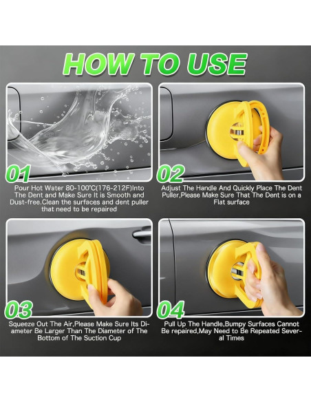 Kit de Reparación de Abolladuras PWOOTEIY 3 Piezas 2025