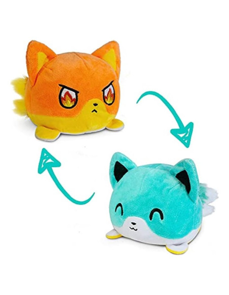 Peluche Reversible TeeTurtle Zorro Kitsune Azul Naranja 10cm