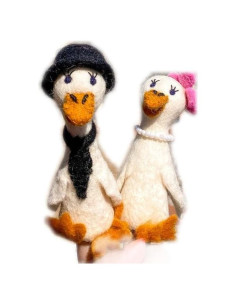 Juego de 2 Títeres de Dedo de Patos de Fieltro Ganapati