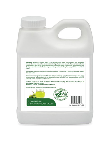 Aceite de Neem 100% Puro Nature's Will 453.6g Prensado en Frío