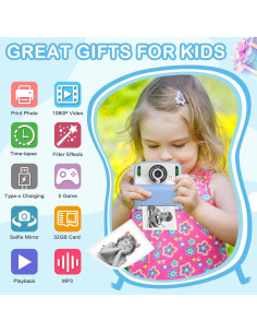 Cámara Instantánea Digital Yisdo para Niños 2.4" Azul 2