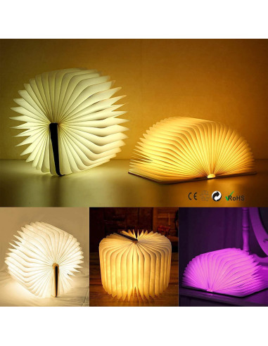 Lámpara de libro LED 3D ciervo recargable USB 21.5 cm