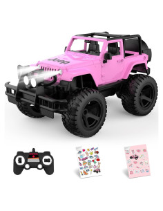 Coche RC Jeep Licenciado Rosa 1:14 para Niñas 80 Min Juego