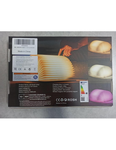 Lámpara de libro LED 3D ciervo recargable USB 21.5 cm