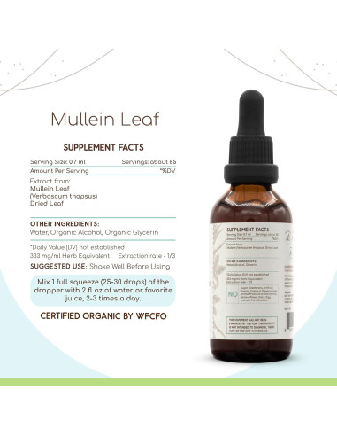 Extracto de Mullein HerbEra 59 ml Sin Alcohol 100% Natural