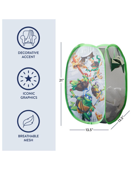 Cesto Pop-Up Tortugas Ninja Idea Nuova 53.3cm - Almacenamiento Ropa y Juguetes Cesto Pop-Up Tortugas Ninja Idea Nuova 53.3cm - Almacenamiento Ropa y Juguetes