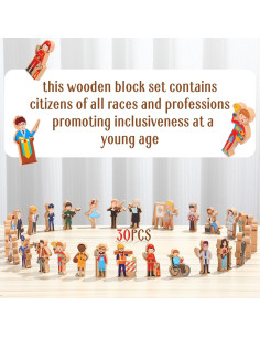 Juguetes de Madera Blosssound 30 Pcs Figuras Profesionales 2