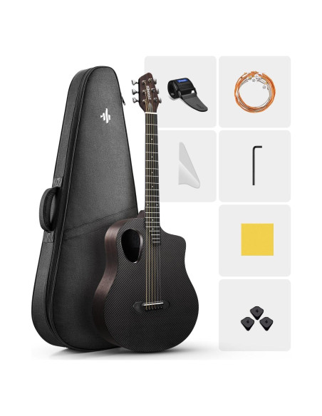 Guitarra Acústica Donner RISING-G1 38" Carbono y Caoba Guitarra Acústica Donner RISING-G1 38" Carbono y Caoba