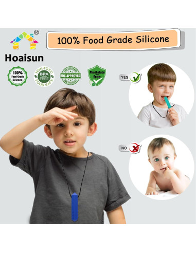 Collares Masticables Sensoriales Hoaisun - Paquete de 8 para Niños
