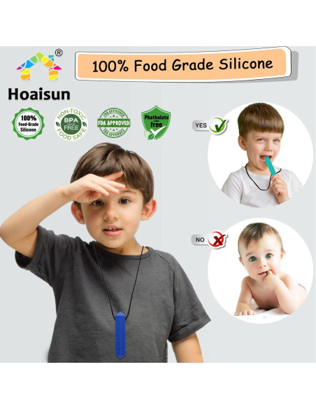 Collares Masticables Sensoriales Hoaisun - Paquete de 8 para Niños