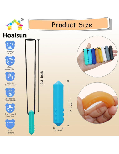 Collares Masticables Sensoriales Hoaisun - Paquete de 8 para Niños