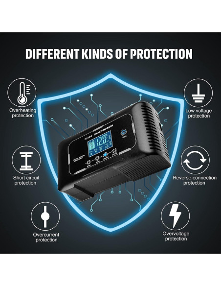 Cargador inteligente 12V/24V 15A/10A dKJIGYH LiFePO4