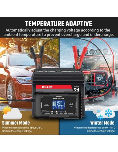 Cargador inteligente 12V/24V 15A/10A dKJIGYH LiFePO4