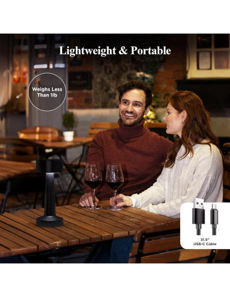 Lámpara de Mesa Inalámbrica Bell+Howell LED Recargable 22.8cm