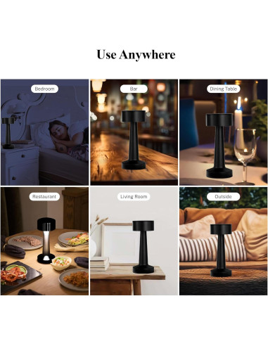 Lámpara de Mesa Inalámbrica Bell+Howell LED Recargable 22.8cm