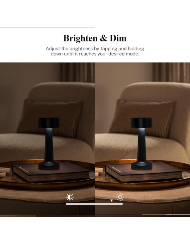 Lámpara de Mesa Inalámbrica Bell+Howell LED Recargable 22.8cm