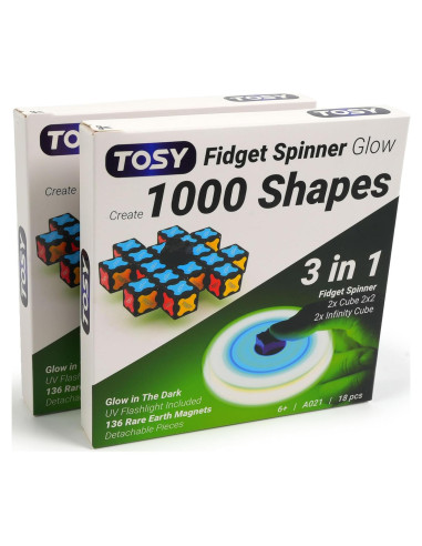 TOSY Spinner Antiestrés Magnético Brillante - 2 Piezas 3 en 1