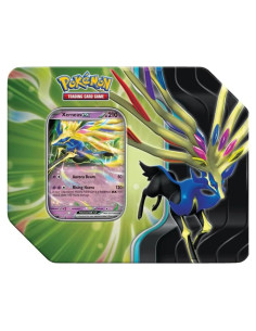 Lata Pokémon TCG Escarlata y Púrpura Xerneas ex - 5 Paquetes