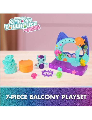 Set de Juego Gabby's Dollhouse Balcón Acuario MerCat 7 Piezas