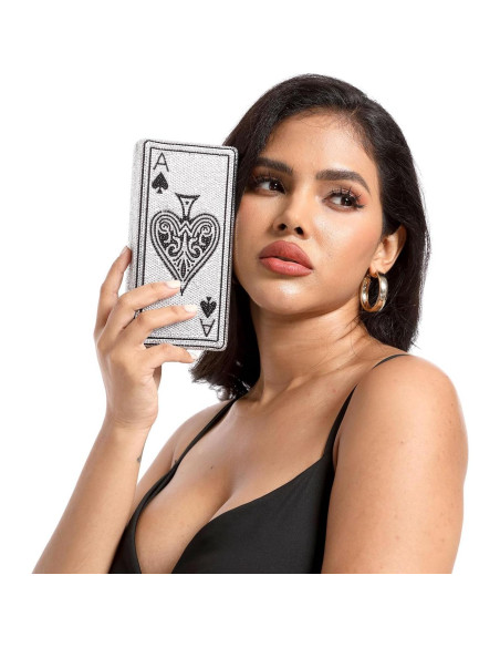 Bolso Clutch de Rhinestones Boutique De FGG Mini 18x9x4.5cm