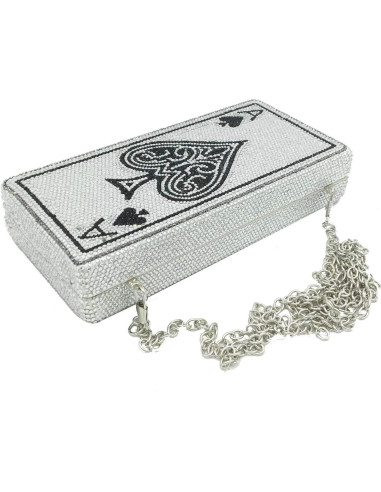 Bolso Clutch de Rhinestones Boutique De FGG Mini 18x9x4.5cm