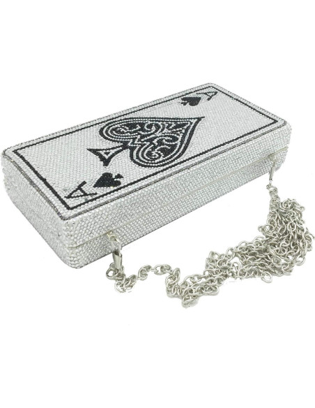 Bolso Clutch de Rhinestones Boutique De FGG Mini 18x9x4.5cm