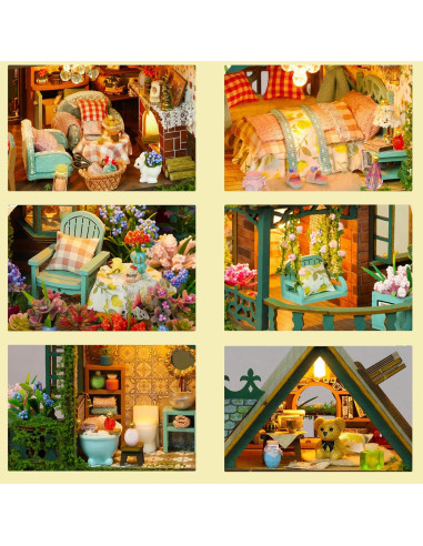 Kit de Casa en Miniatura DIY ISSEVE Jardín de Hadas 3D