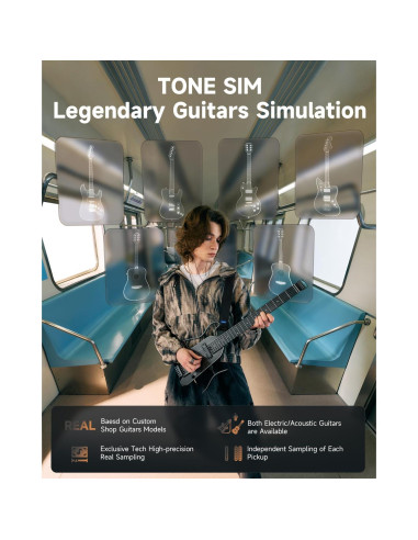 Guitarra Eléctrica Donner HUSH X PRO - Viaje Inteligente, Negro