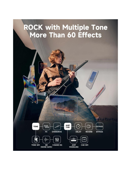 Guitarra Eléctrica Donner HUSH X PRO - Viaje Inteligente, Negro