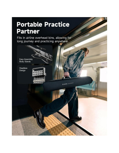 Guitarra Eléctrica Donner HUSH X PRO - Viaje Inteligente, Negro