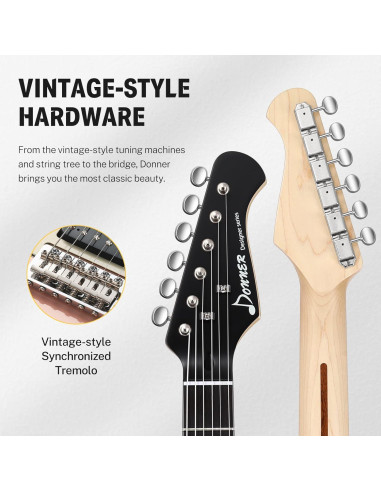 Guitarra Eléctrica Donner DST-200 Rosa Flor Cuerpo Sólido