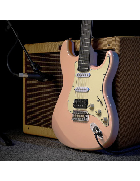 Guitarra Eléctrica Donner DST-200 Rosa Flor Cuerpo Sólido