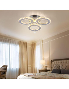 Luz de Techo LED Araña de Cristal BESTDIXUN 33x8.9cm Blanco Cálido 2