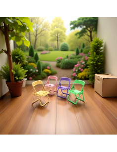 Set de 5 Mini Sillas Plegables BWESOO para Casa de Muñecas 2
