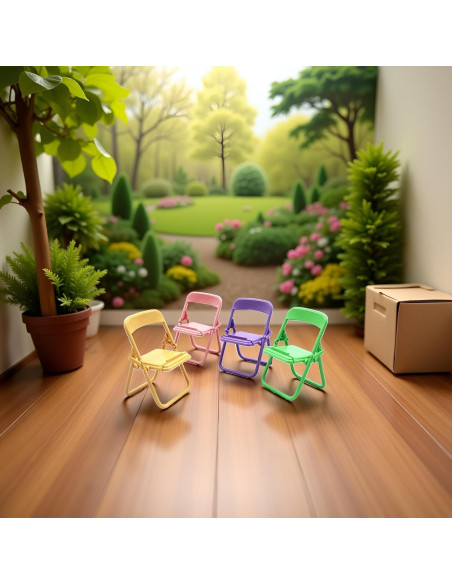 Set de 5 Mini Sillas Plegables BWESOO para Casa de Muñecas