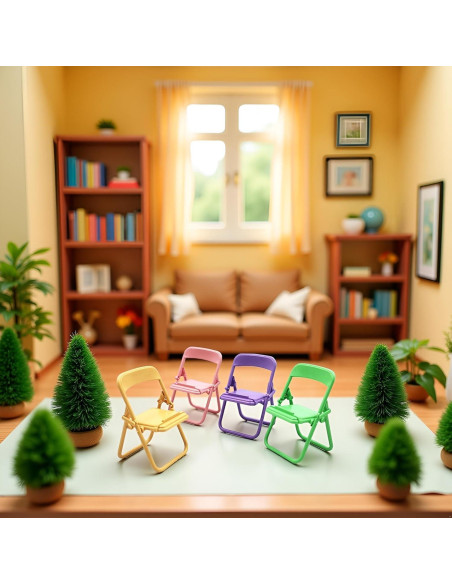 Set de 5 Mini Sillas Plegables BWESOO para Casa de Muñecas