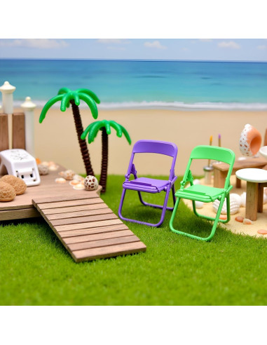 Set de 5 Mini Sillas Plegables BWESOO para Casa de Muñecas