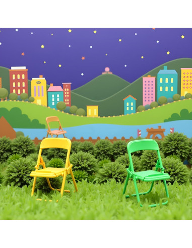 Set de 5 Mini Sillas Plegables BWESOO para Casa de Muñecas