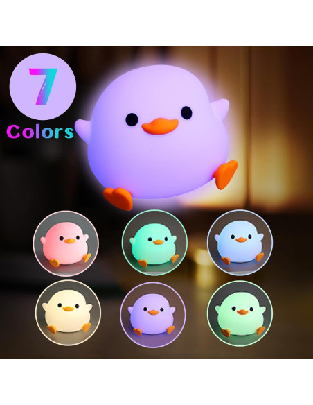 Luz Nocturna de Pato AVEKI Multicolor Recargable para Niños