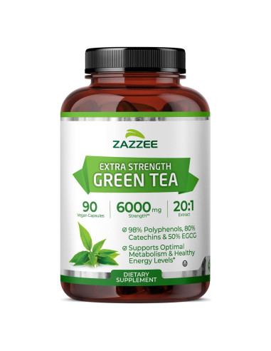 Zazzee Extracto de Té Verde 6000 mg 90 Cápsulas Veganas
