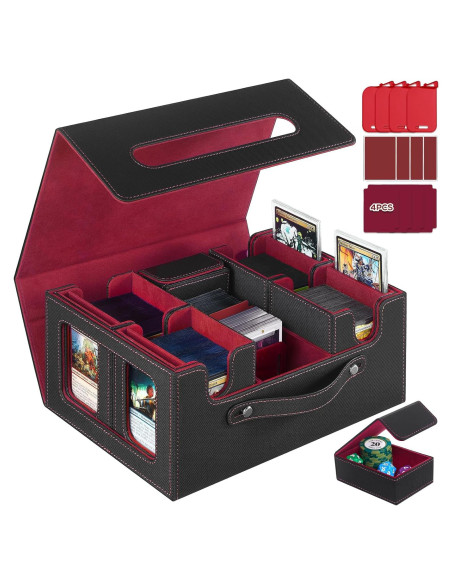 Caja de Almacenamiento de Cartas STTRBOX 600+ Cartas Negro/Rojo
