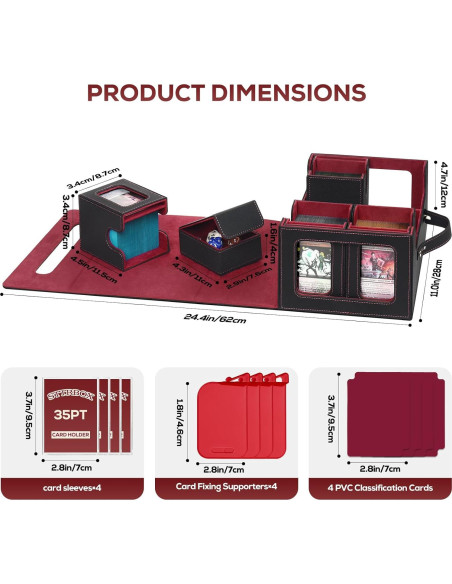 Caja de Almacenamiento de Cartas STTRBOX 600+ Cartas Negro/Rojo