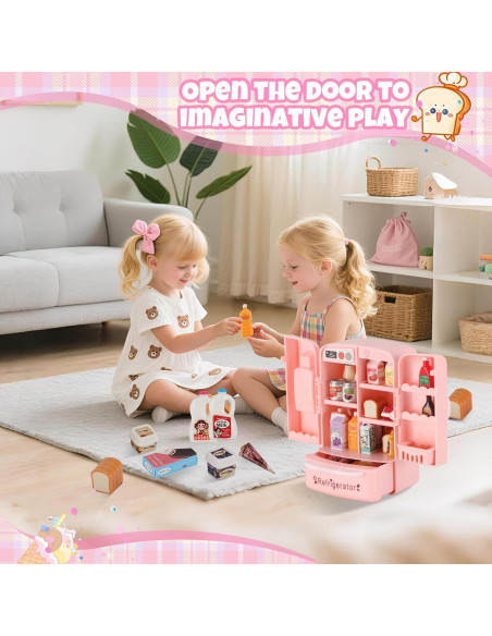 Mini Refrigerador Juguete KIMO con 42 Accesorios de Comida