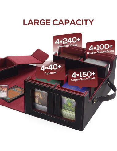 Caja de Almacenamiento de Cartas STTRBOX 600+ Cartas Negro/Rojo