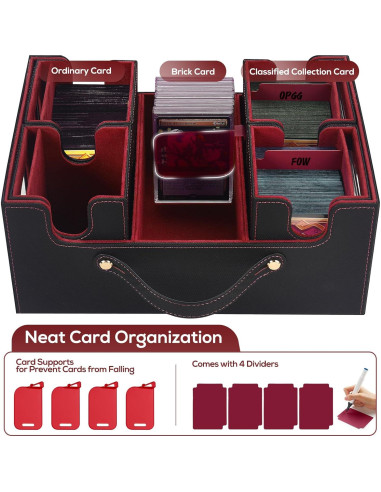 Caja de Almacenamiento de Cartas STTRBOX 600+ Cartas Negro/Rojo